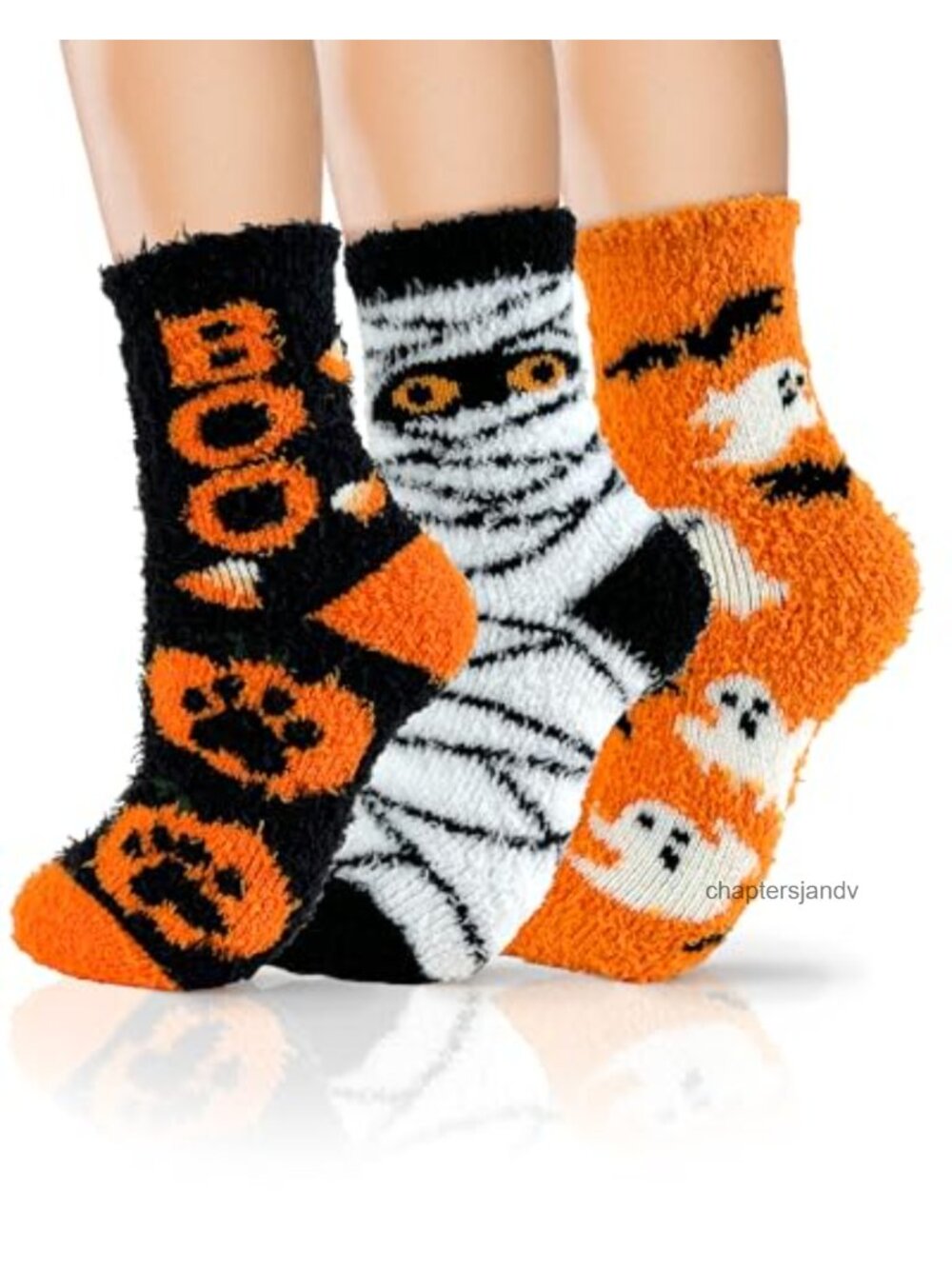 72-Needle Knit Fuzzy Slipper Socks Halloween Gift Cozy 3 Pack